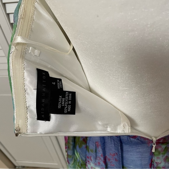 Silk Aidan Mattox Strapless Multicolor Maxi Dress Fairycore Costume Prom Cosplay - Picture 7 of 16